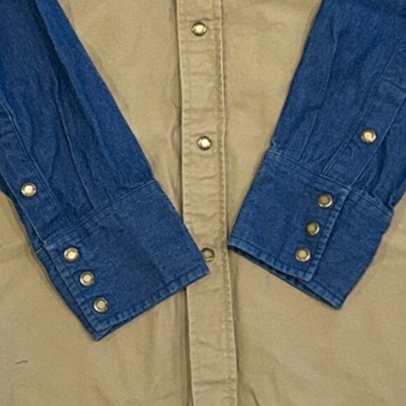 Vintage Wrangler Western Shirt Men's L Snap Brush Popper Cowboy Corral Americana - Picture 6 of 6